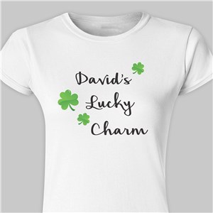 Lucky Charm Personalized Womens Fitted T-Shirt - Orchid - Large T-shirt (Size 8/10) by Gifts For You Now