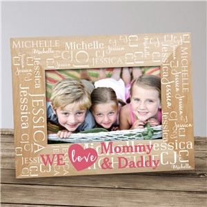 Personalized We Love Word-Art Wood Frame by Gifts For You Now