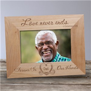 Personalized Love Never Ends Memorial Wood Picture Frame by Gifts For You Now