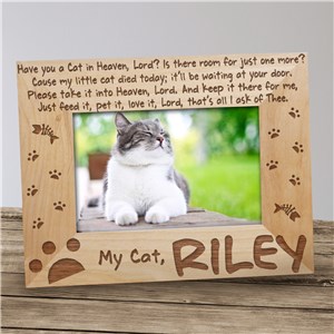 Personalized Have You a Cat in Heaven Wood Picture Frame by Gifts For You Now