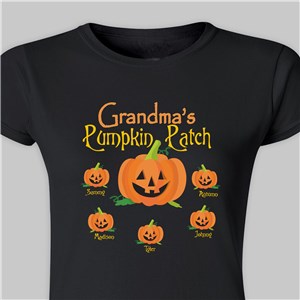 Personalized Pumpkin Patch Womens Fitted T-Shirt - Black - Small T-shirt (Size 0/2) by Gifts For You Now