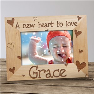 Image of New Baby Hearts Personalized Wood Picture Frame