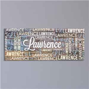 Personalized Multi Wood Color Word Art Canvas by Gifts For You Now