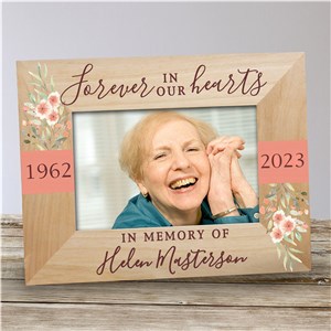 Personalized Forever In Our Hearts Floral Memorial Frame by Gifts For You Now