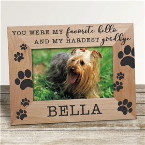 Personalized Favorite Hello and Hardest Goodbye Memorial Pet Frame by Gifts For You Now