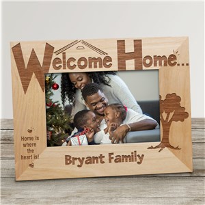 Image of Welcome Home Personalized Wood Picture Frame
