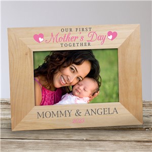 Personalized Our First Mother's Day Together Wooden Picture Frame by Gifts For You Now