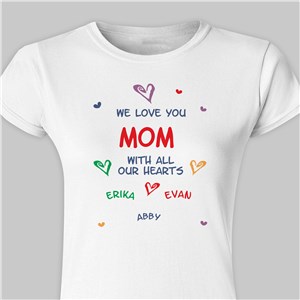 Image of All Our Hearts Personalized Womens Fitted T-shirt