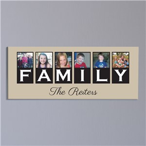 Personalized Family Photo Canvas - 1 line Custom Message by Gifts For You Now