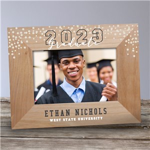 Personalized Confetti Graduate Wood Frame by Gifts For You Now