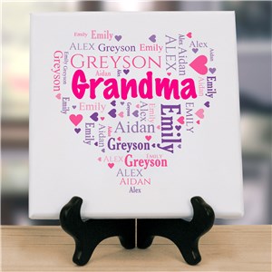 Personalized Grandma's Heart Word-Art Canvas by Gifts For You Now
