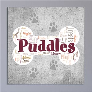 Image of Dog Bone Word-Art Canvas