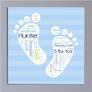 Image of Baby Boy Word-Art Canvas