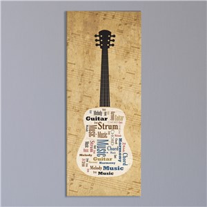 Personalized Acoustic Guitar Word-Art Canvas by Gifts For You Now