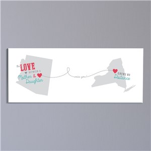 Personalized Long Distance Wall Canvas by Gifts For You Now