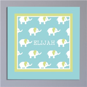 Image of Baby Elephants Personalized Wall Canvas