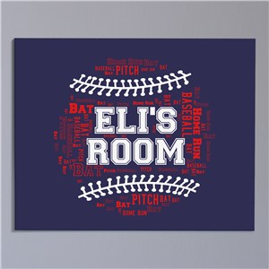 Image of Baseball Word-Art Wall Canvas