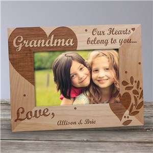 Our Hearts Belong To You Personalized Wood Picture Frame by Gifts For You Now