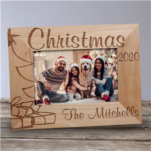 Image of Christmas Tree Personalized Wood Picture Frame