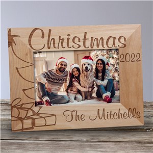 Christmas Tree Personalized Wood Picture Frame by Gifts For You Now