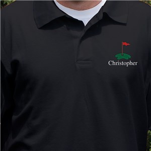 Personalized Embroidered Hole In One Golf Polo - Black - XL (Size M46-48- L18/20) by Gifts For You Now