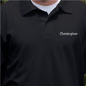 Personalized Embroidered Any Name Polo Shirt - Black - Large (Size M42-44- L14/16) by Gifts For You Now