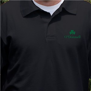 Personalized Embroidered Shamrock Polo Shirt - Black - Medium (Size M38-40- L10/12) by Gifts For You Now