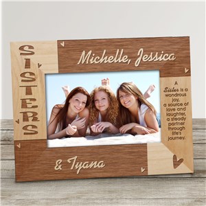 Sisters Personalized Wooden Picture Frame by Gifts For You Now