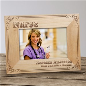 Image of Personalized Nurse Wood Picture Frame
