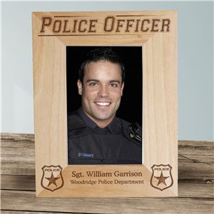 Personalized Police Officer Wood Picture Frame by Gifts For You Now