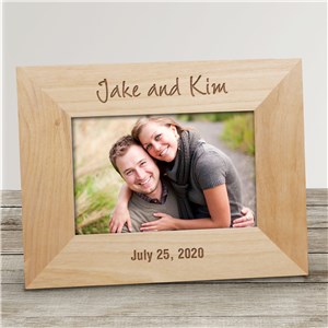 Image of Personalized Couple's Engraved Wood Frame
