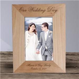 Personalized Wedding Day Wood Picture Frame by Gifts For You Now