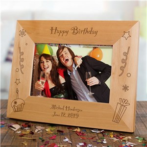 Personalized Engraved Happy Birthday Wood Picture Frame by Gifts For You Now