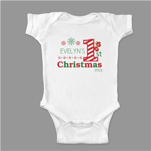 Personalized Baby's First Christmas Bodysuit by Gifts For You Now