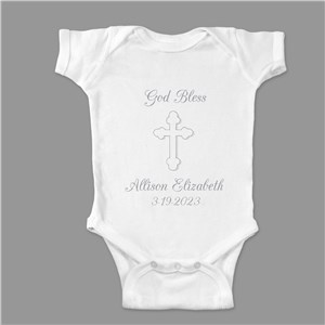 God Bless.. Personalized Christening Infant Bodysuit by Gifts For You Now