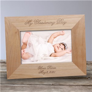 Image of Personalized My Christening Day Wood Picture Frame