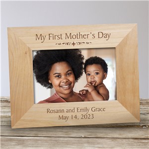 Personalized My First Mother's Day Wood Frame Customizable Picture Frames by Gifts For You Now