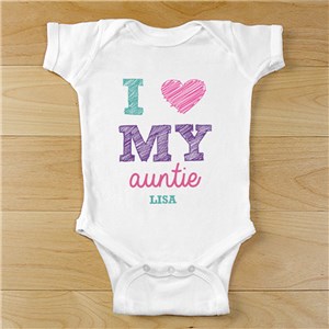 I Love My Personalized Baby Clothes - White - 6 Month Infant T-Shirt (12 1/2" W x 9 3/4" L) by Gifts For You Now