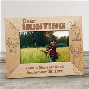 Personalized Engraved Deer Hunting Wood Picture Frame by Gifts For You Now