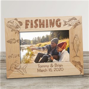Personalized Engraved Fishing Wood Picture Frame by Gifts For You Now