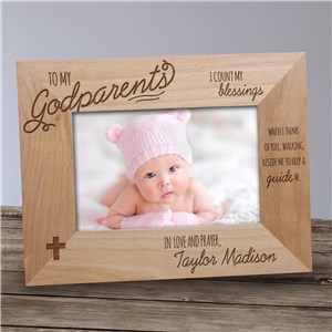 Personalized Engraved Godparent Wood Picture Frame by Gifts For You Now