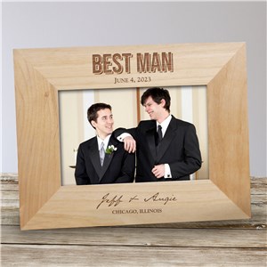 Personalized Engraved Groomsmen Wood Picture Frame by Gifts For You Now
