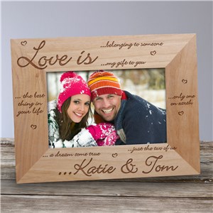 Personalized Engraved Love Is Picture Frame by Gifts For You Now