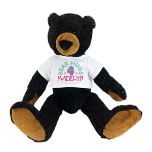 Personalized Bear Hugs Slouchee Black Bear by Gifts For You Now