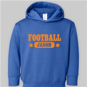 Personalized Football Toddler Hooded Sweatshirt - Raspberry Hoodie - Toddler 2T by Gifts For You Now