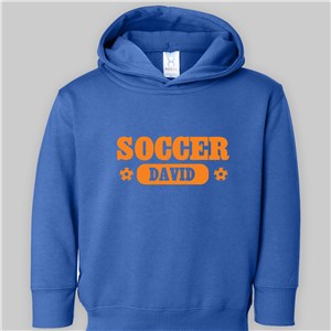 Personalized Soccer Toddler Hooded Sweatshirt - Heather Grey Hoodie - Toddler 5/6 by Gifts For You Now