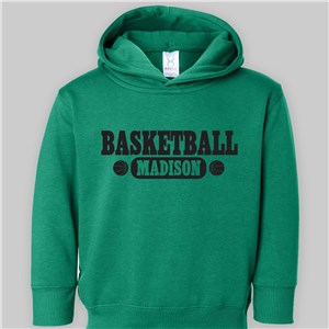 Personalized Basketball Toddler Hooded Sweatshirt - Raspberry Hoodie - Toddler 2T by Gifts For You Now