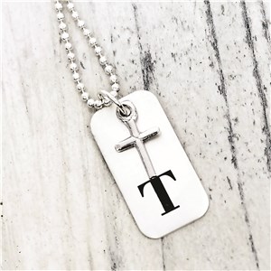 Cross Dog Tag Personalized Necklace by Gifts For You Now