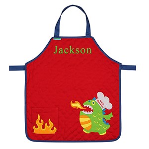 Image of Embroidered Monsters Quilted Youth Apron