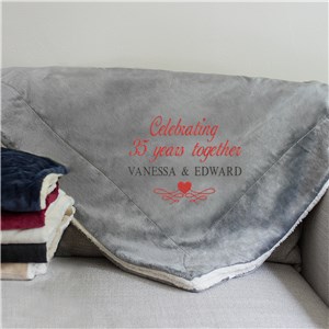 Image of Embroidered Celebrating Years Together Sherpa